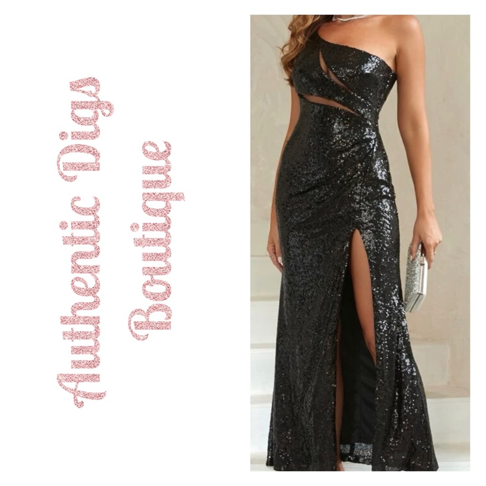 🖤Black one shoulder formal dress🖤
